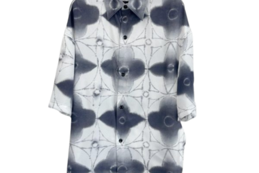 LV TieDye Silk Short Sleeve Shirt White Grey