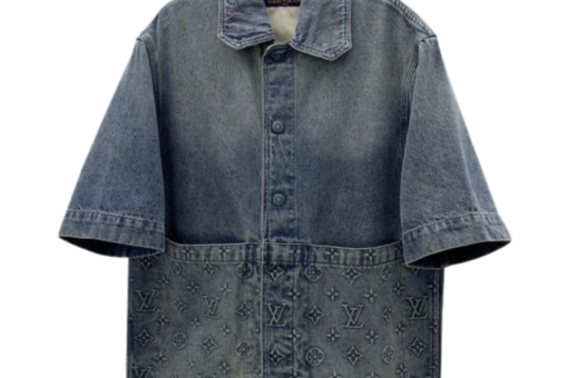 LV Short-Sleeved Denim Shirt Fade Blue