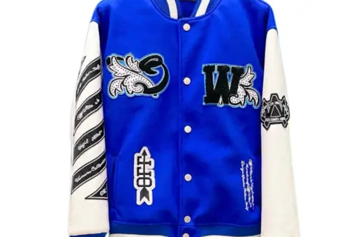 Off-White Graphics Leather Varsity Blue/White