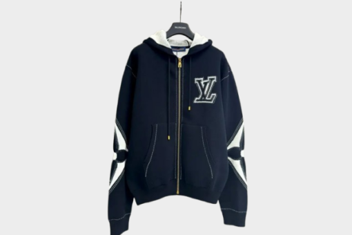 LV Zip Hoodie Black White