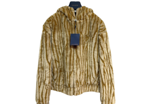 LV Epi Fleece Hooded Blouson In A Camel And Beige Colorway