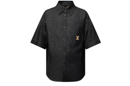 LV Short-Sleeved Chambray Shirt Black