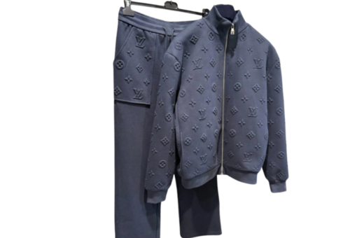 LV Monogram Embossed Track Top And Matching Pants In The Night Sky Color