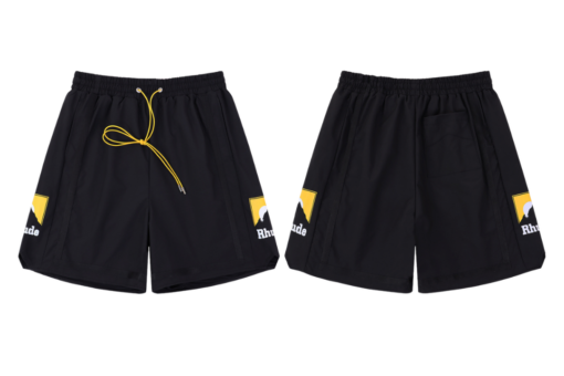 RHUDE Cotton Track Black And Yellow Logo