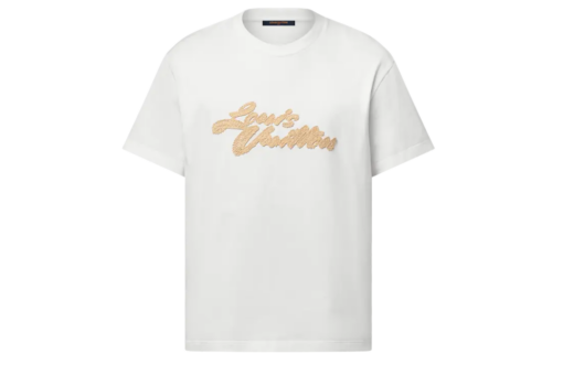 LV Embroidered Signature T-Shirt Milky White