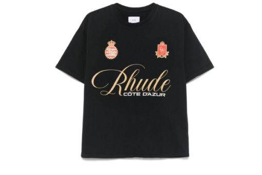 RHUDE Script Crest T-shirt Black Gold