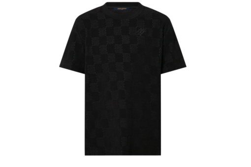 LV Damier French Terry Cotton T-Shirt Meteorite Grey