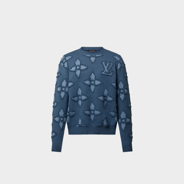 LV Textured Cotton Crewneck 2026 | Drip Kickz LV Textured Cotton Crewneck
