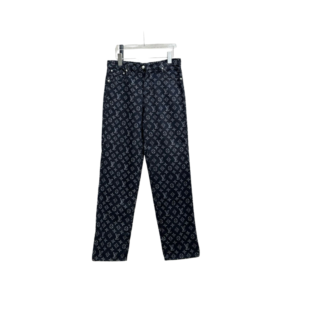 LV Monogram Wash Denim Pants 2026 | Drip Kickz LV Monogram Wash Denim Pants - Image 2