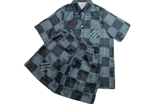 LV Damier Silk Suite Set Blue Haze