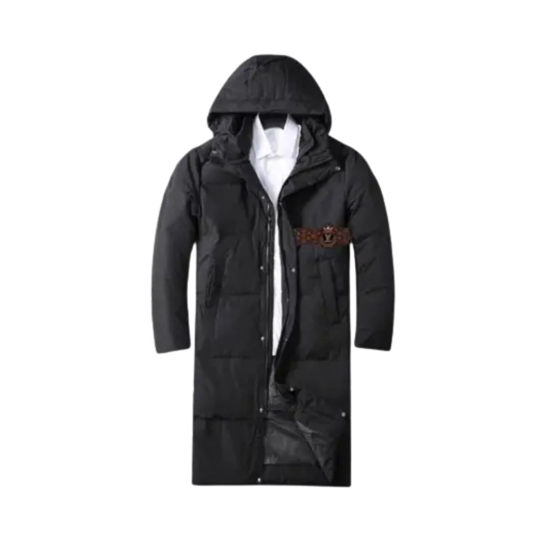 LV Long Puffer Jacket Black 2026 | Drip Kickz LV Long Puffer Jacket Black