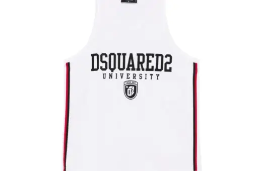 DSQUARED2 logo-print tank top white