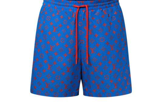 LV Monogram Swim Shorts Blue Aster