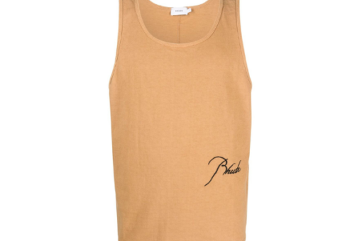 RHUDE logo-embroidered tank top brown