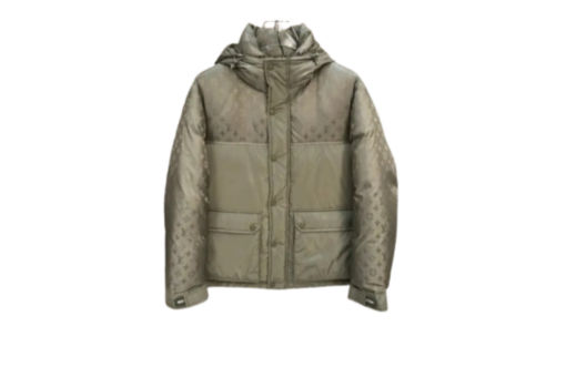LV Down Puffer Zipped Jacket Moss Green