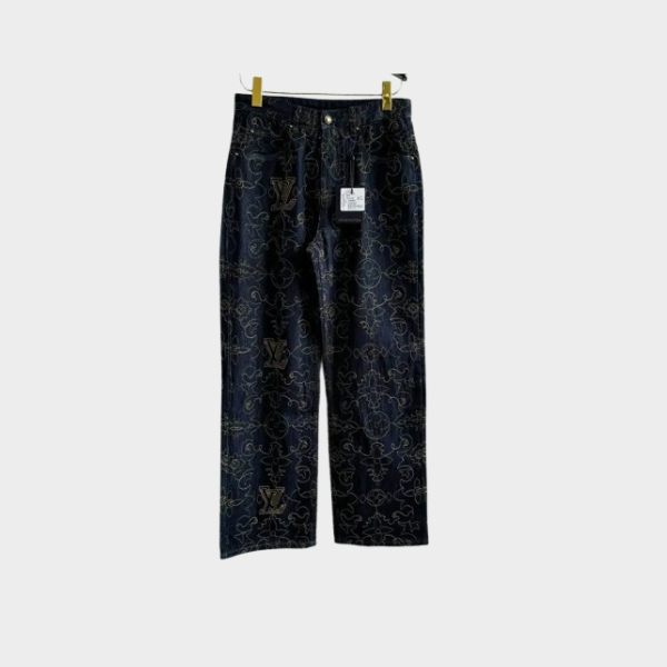 LV Monogram Jeans Black 2026 | Drip Kickz LV Monogram Jeans Black