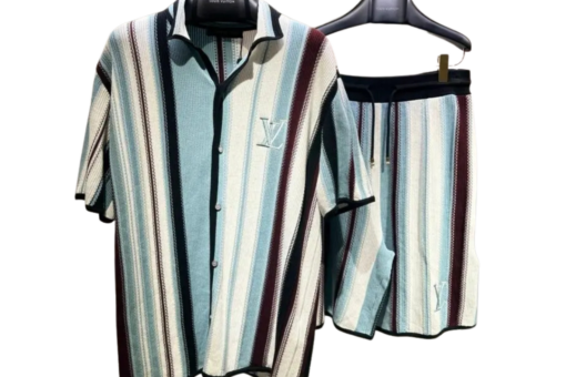 LV Striped Crochet Suite Set Multicolor