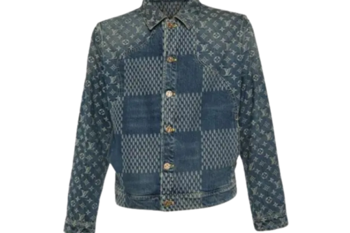 LV x Nigo Navy Blue Monogram Denim Button Front Jacket