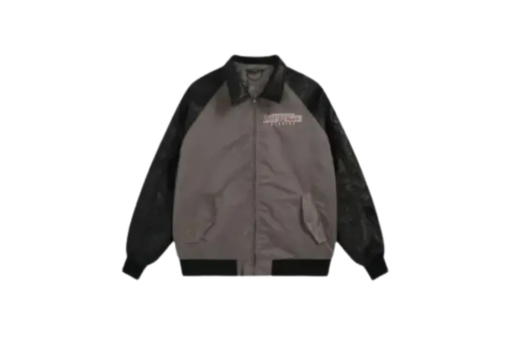 LV Leather And Nylon Blouson Jacket Black/Grey