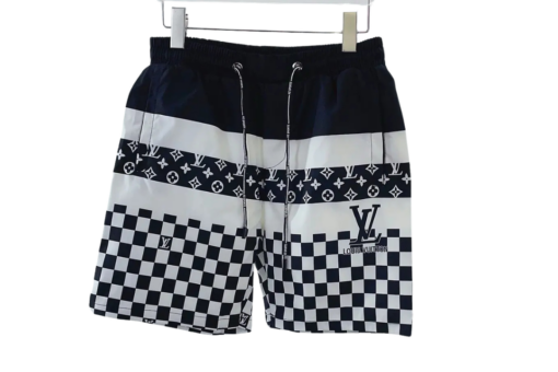 LV Swim Shorts Black/ White Check