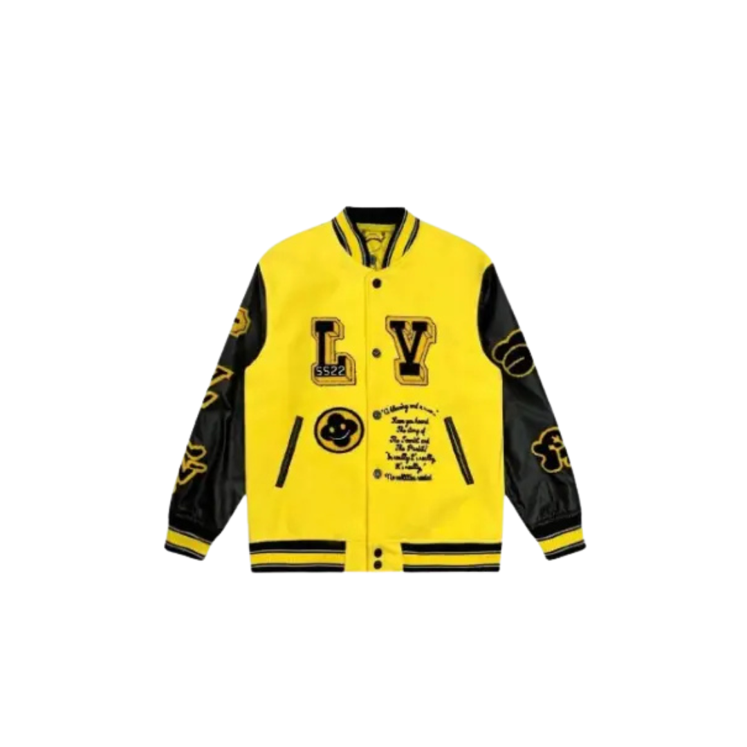 LV Varsity Yellow & Black Jacket 2026 | Drip Kickz LV Varsity Yellow & Black Jacket
