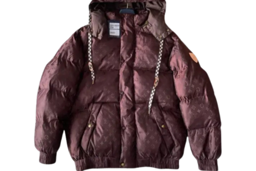 LV Monogram Down Blouson Or Puffer Jacket In A Dark Brown