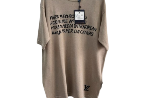 LV x Park Seo-Bo Short-Sleeved Cotton Crewneck T-Shirt Beige