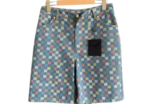 LV Damier Chambray Short-Sleeved Shorts Multicolor