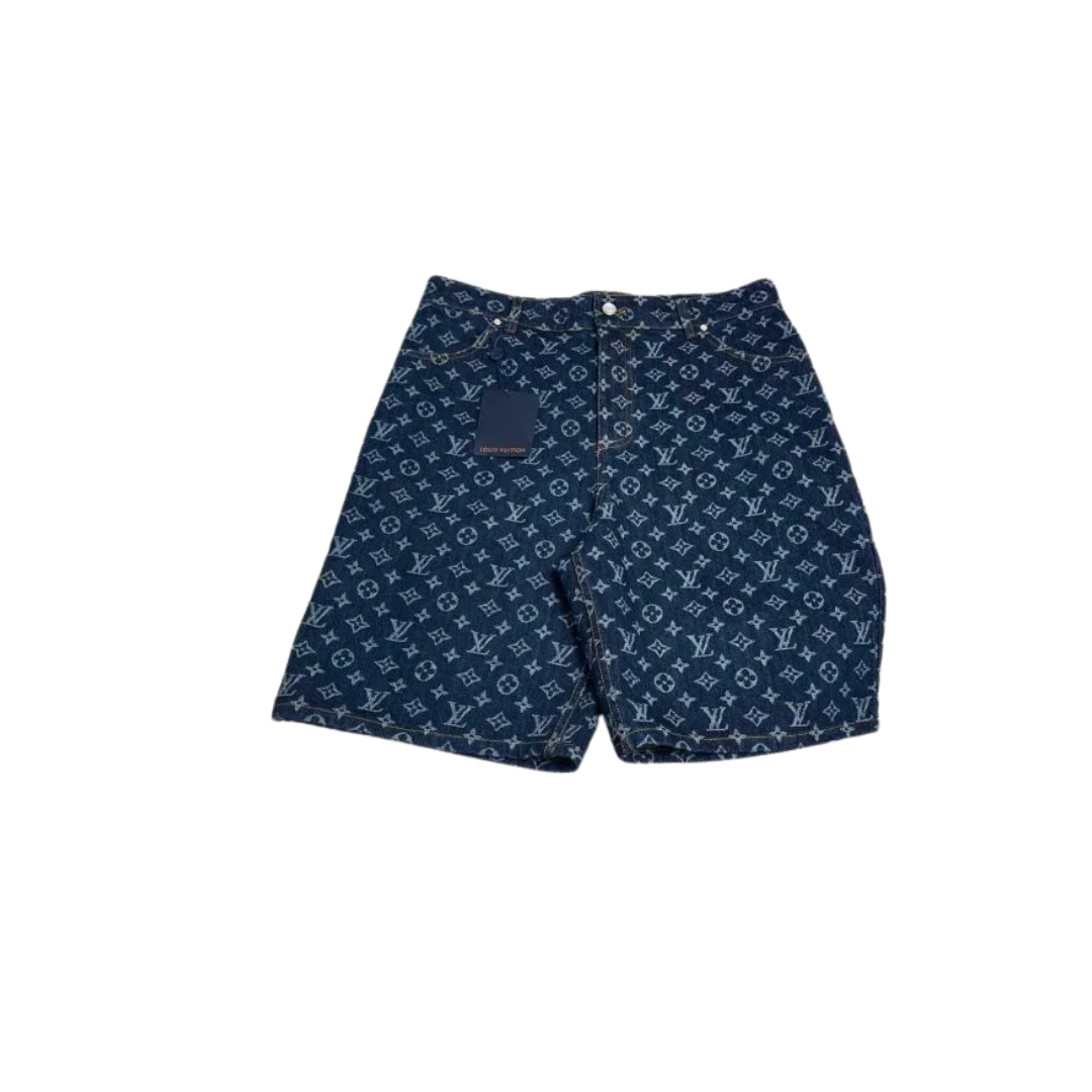 LV Monogram Denim Shorts 2026 | Drip Kickz LV Monogram Denim Shorts