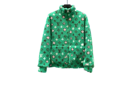 LV Monogram Fleece Suede Jacket Green