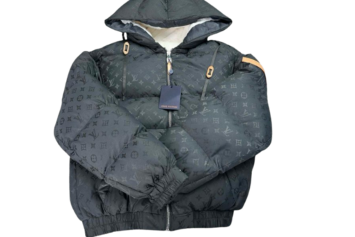 LV Monogram Puffer Jacket In Black Nylon With Down Filling