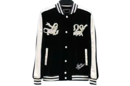 LV Denim Velvet Souvenir Jacket Black/White
