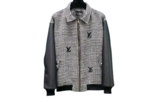 LV Mixed Leather Wool Blouson Black/Grey
