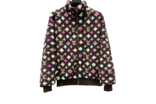 LV Monogram Fleece Parka Jacket Black