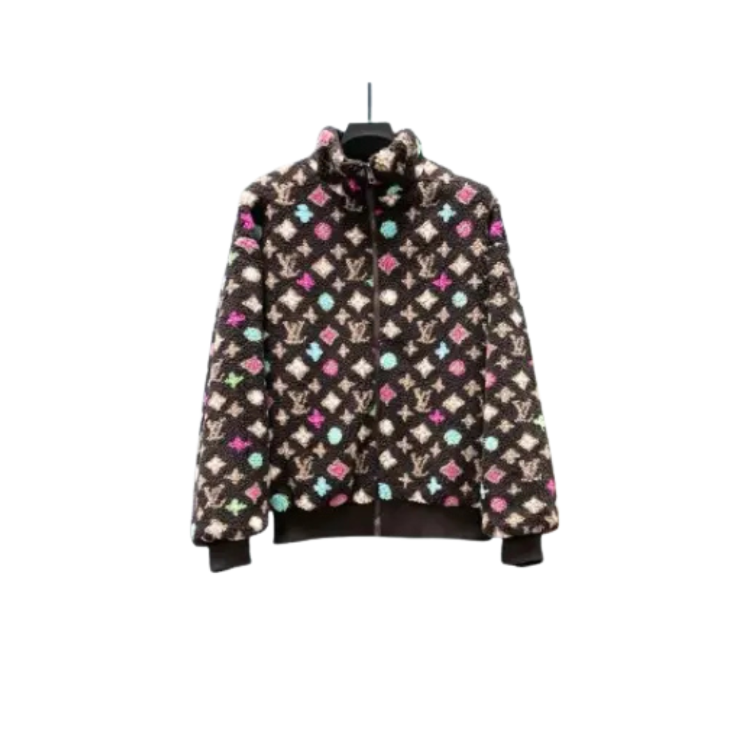 LV Monogram Fleece Parka Jacket Black 2026 | Drip Kickz LV Monogram Fleece Parka Jacket Black