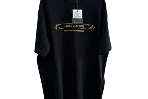 LV Embellished Damier Pique T-Shirt Black