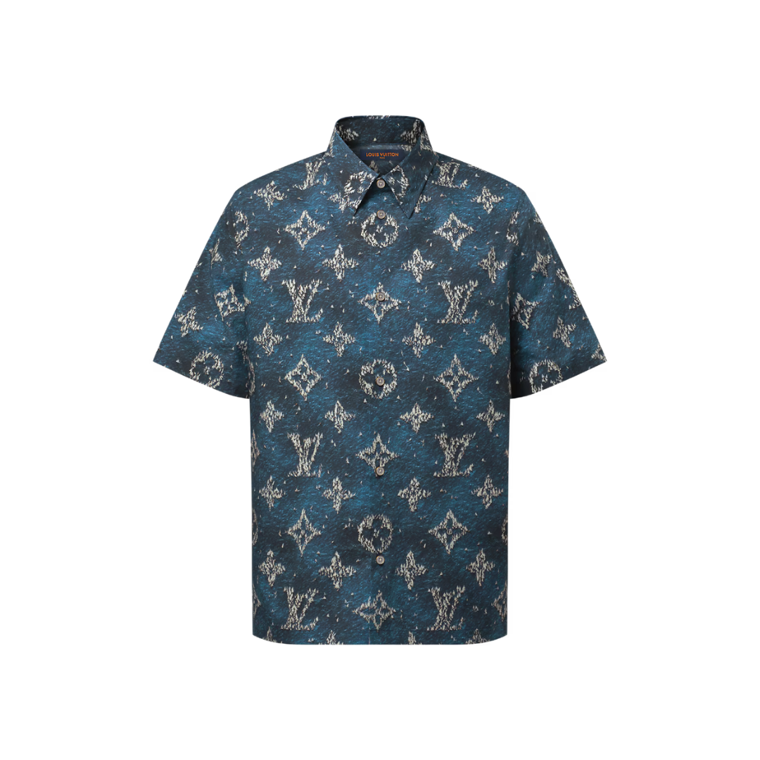 LV Monogram Shirt Dark Blue 2026 | Drip Kickz LV Monogram Shirt Dark Blue