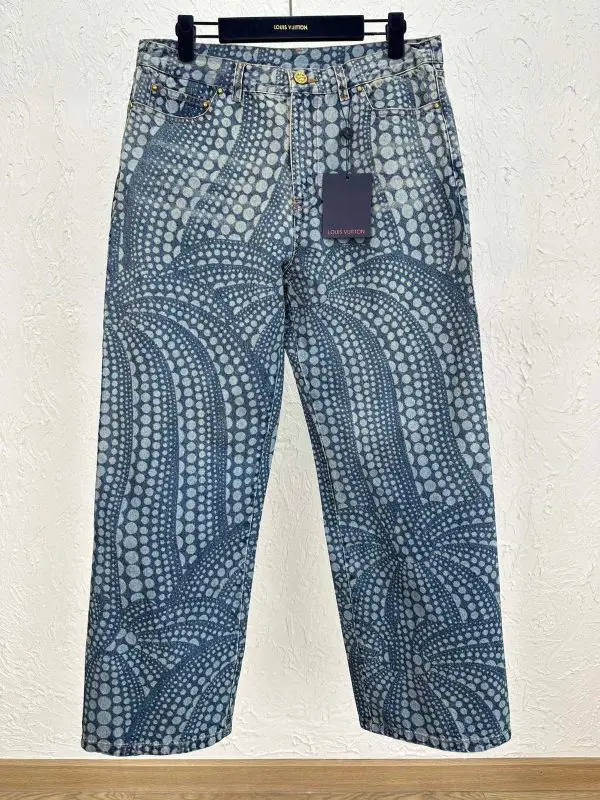LV x Yayoi Kusama All-Over Pumpkin Denim Jeans 2026 | Drip Kickz LV x Yayoi Kusama All-Over Pumpkin Denim Jeans