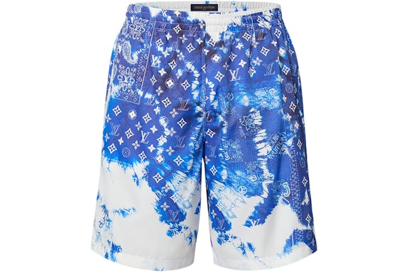 LV Bandana Board Swim Shorts Blue/White 2026 | Drip Kickz LV Bandana Board Swim Shorts Blue/White