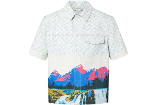 LV Landscape Short-Sleeved Denim Shirt Multicoloured