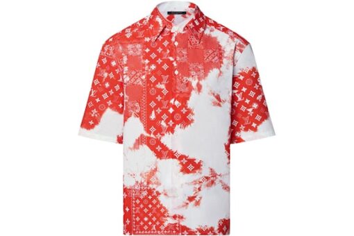 LV Monogram Bandana Short-Sleeved Shirt Orange/White