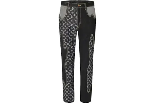 LV x Nigo Monogram Crazy Denim Pants Black