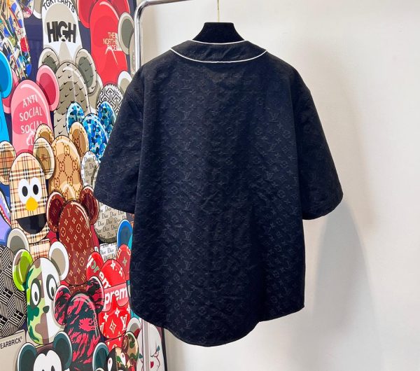 LV Monogram Denim Baseball Shirt Black 2026 | Drip Kickz LV Monogram Denim Baseball Shirt Black - Image 2