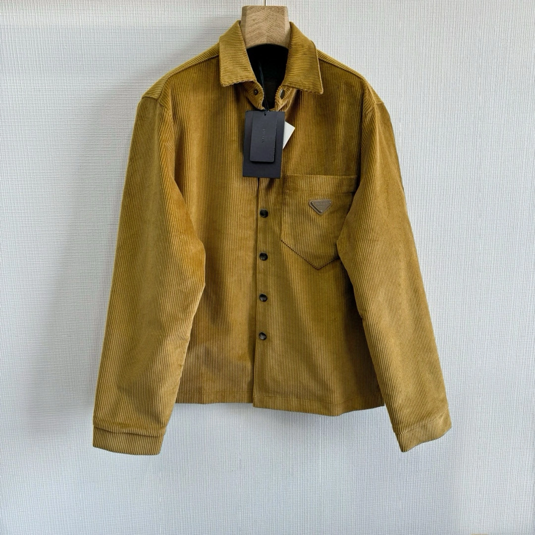 Prada Corduroy Shirt Jacket Yellow 2026 | Drip Kickz Prada Corduroy Shirt Jacket Yellow