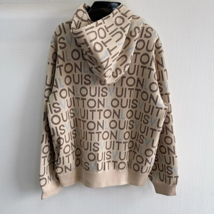 LV Jacquard Signature Hoodie Beige 2026 | Drip Kickz LV Jacquard Signature Hoodie Beige - Image 2