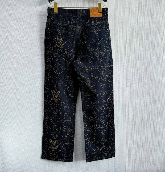 LV Monogram Jeans Black 2026 | Drip Kickz LV Monogram Jeans Black - Image 2