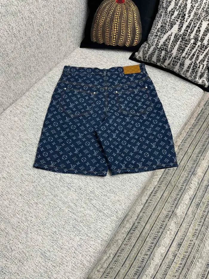 LV Monogram Denim Shorts 2026 | Drip Kickz LV Monogram Denim Shorts - Image 3