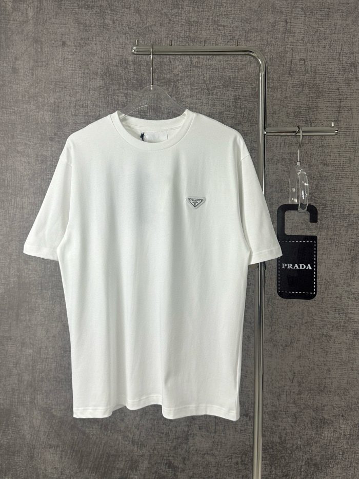 Prada logo-patch short-sleeve T-shirt white 2026 | Drip Kickz Prada logo-patch short-sleeve T-shirt white