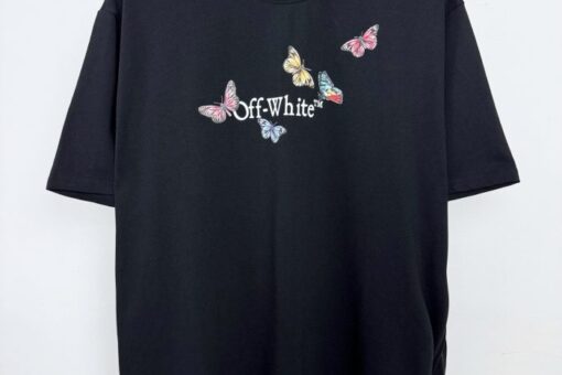 Off White Butterfly Bookish T-shirt Black