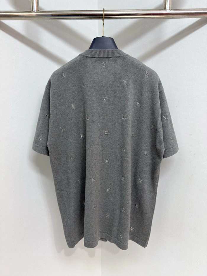 LV Blason Embroidered Crewneck T Shirt Gray 2026 | Drip Kickz LV Blason Embroidered Crewneck T Shirt Gray - Image 2